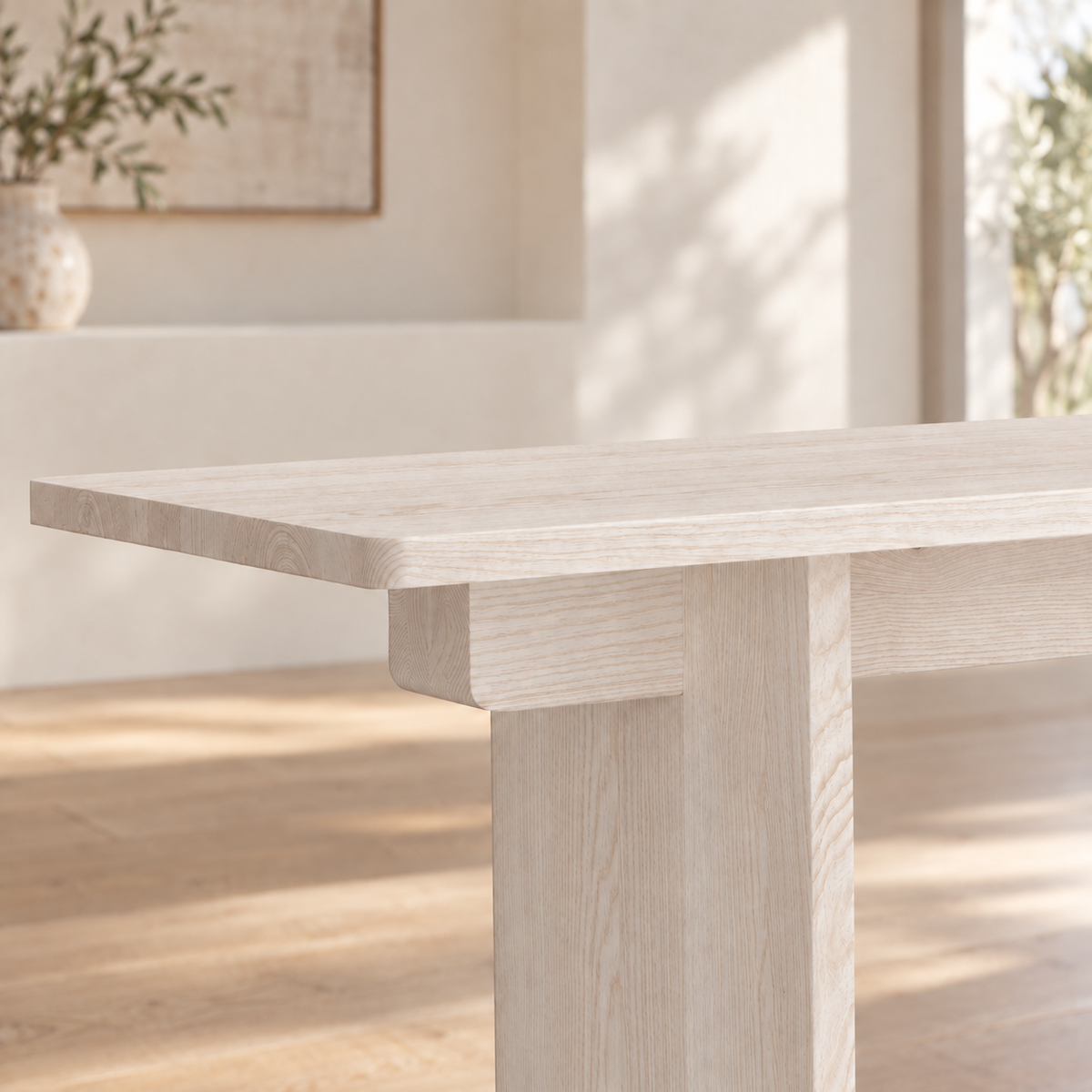 Mesa Counter Table in Oak (Rustic Whitewash) (Small)