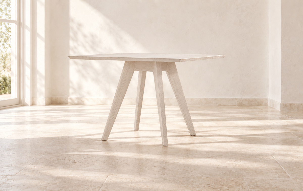 Ranch 'Section' Dining Table in Oak (Rustic Whitewash) (Small)