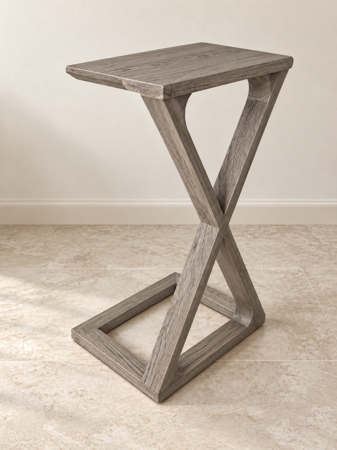 Timber 'Torch' Side Table in Oak (Weathered Grey)