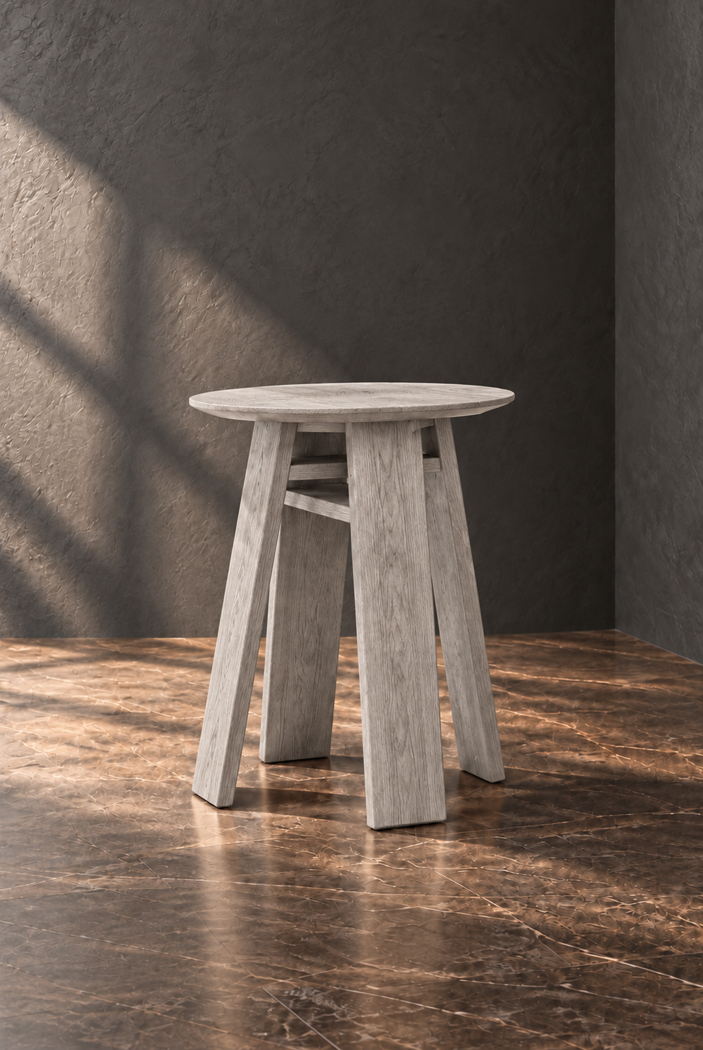 Timber 'Knot' End Table in Oak (Weathered Grey)