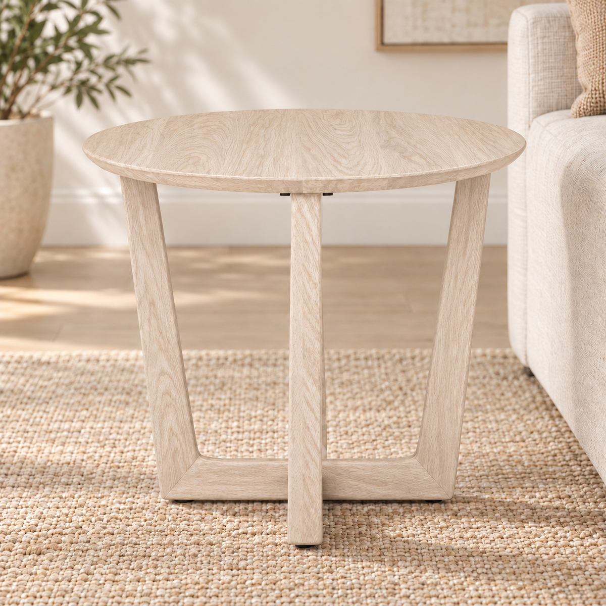 Brazos End Table in Oak (Rustic Whitewash)