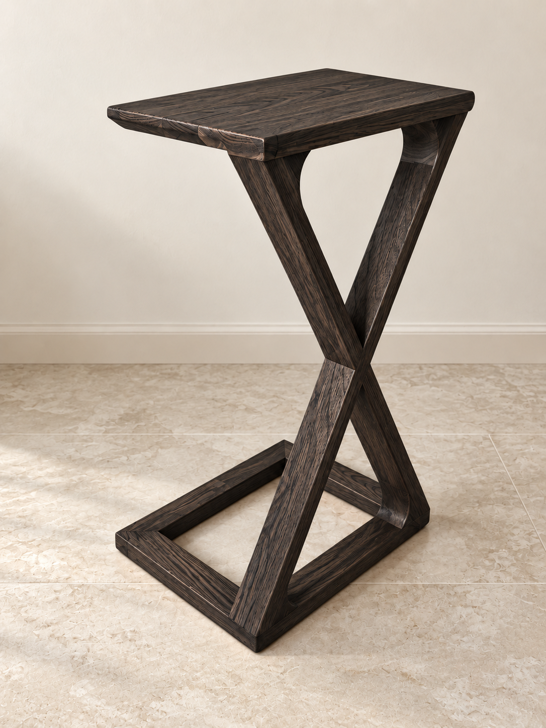 Timber 'Torch' Side Table in Oak (Ebony)