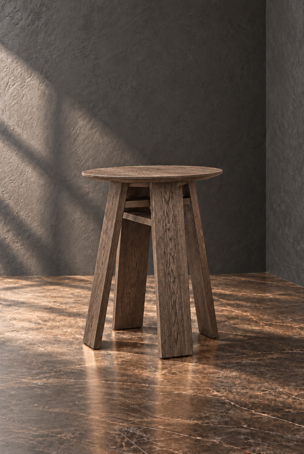 Timber 'Knot' End Table in Oak (Ebony)