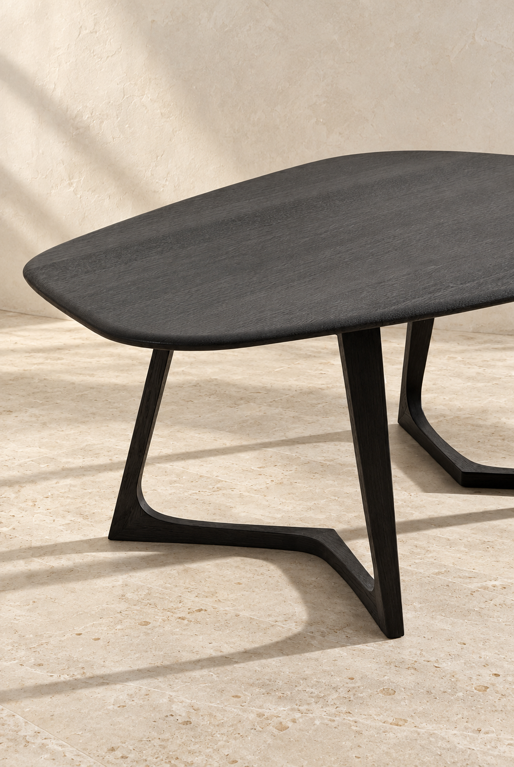 River 'Delta' Coffee Table in Oak (Ebony) (Small)
