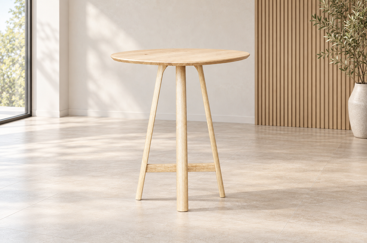 Stone 'Perch' Counter Table in Oak (Natural — no stain) (Small)