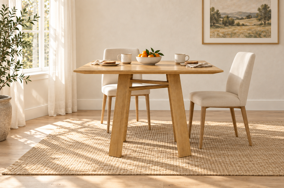 Timber 'Clearing' Dining Table in Oak (Natural — no stain)