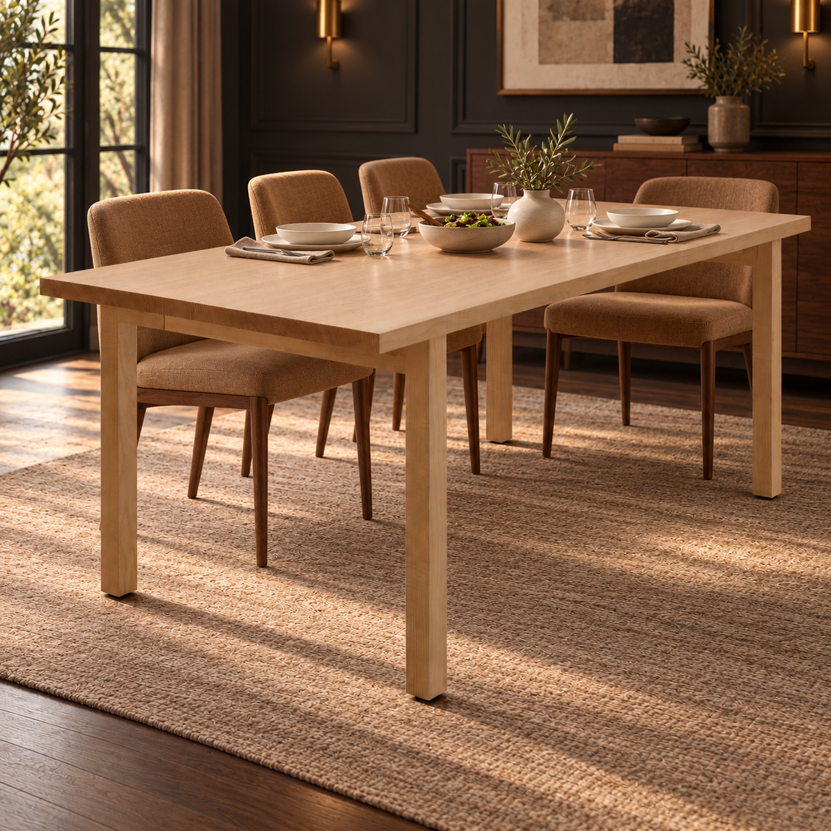 Plain Dining Table in Oak (Natural — no stain)