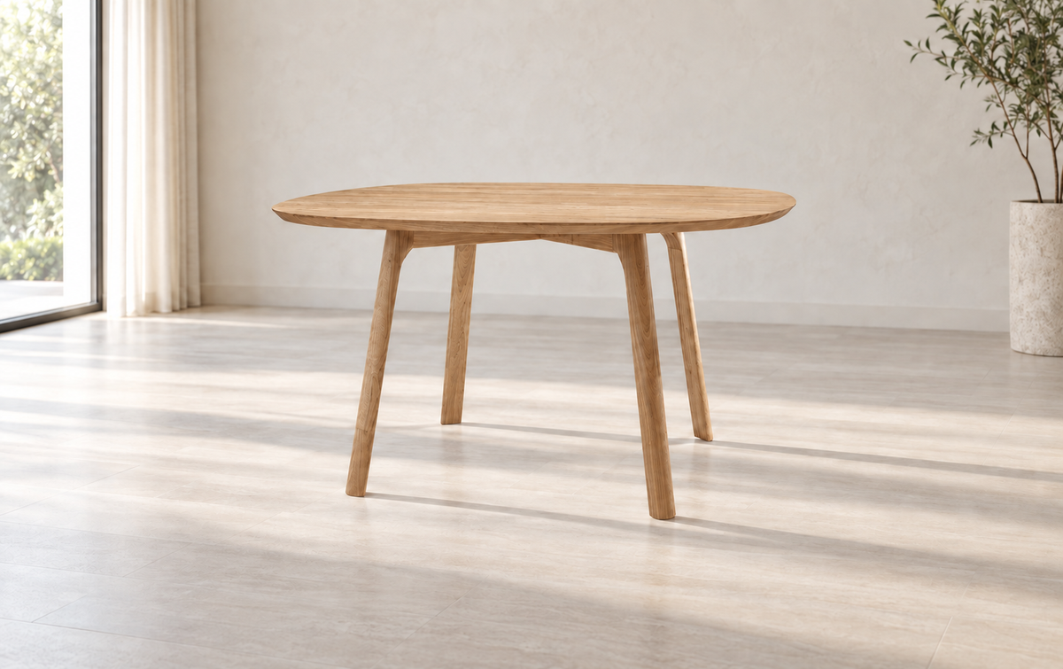Stone 'Supper' Dining Table in Oak (Natural — no stain) (Small)