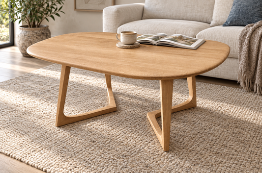 River 'Delta' Coffee Table in Oak (Natural — no stain) (Small)