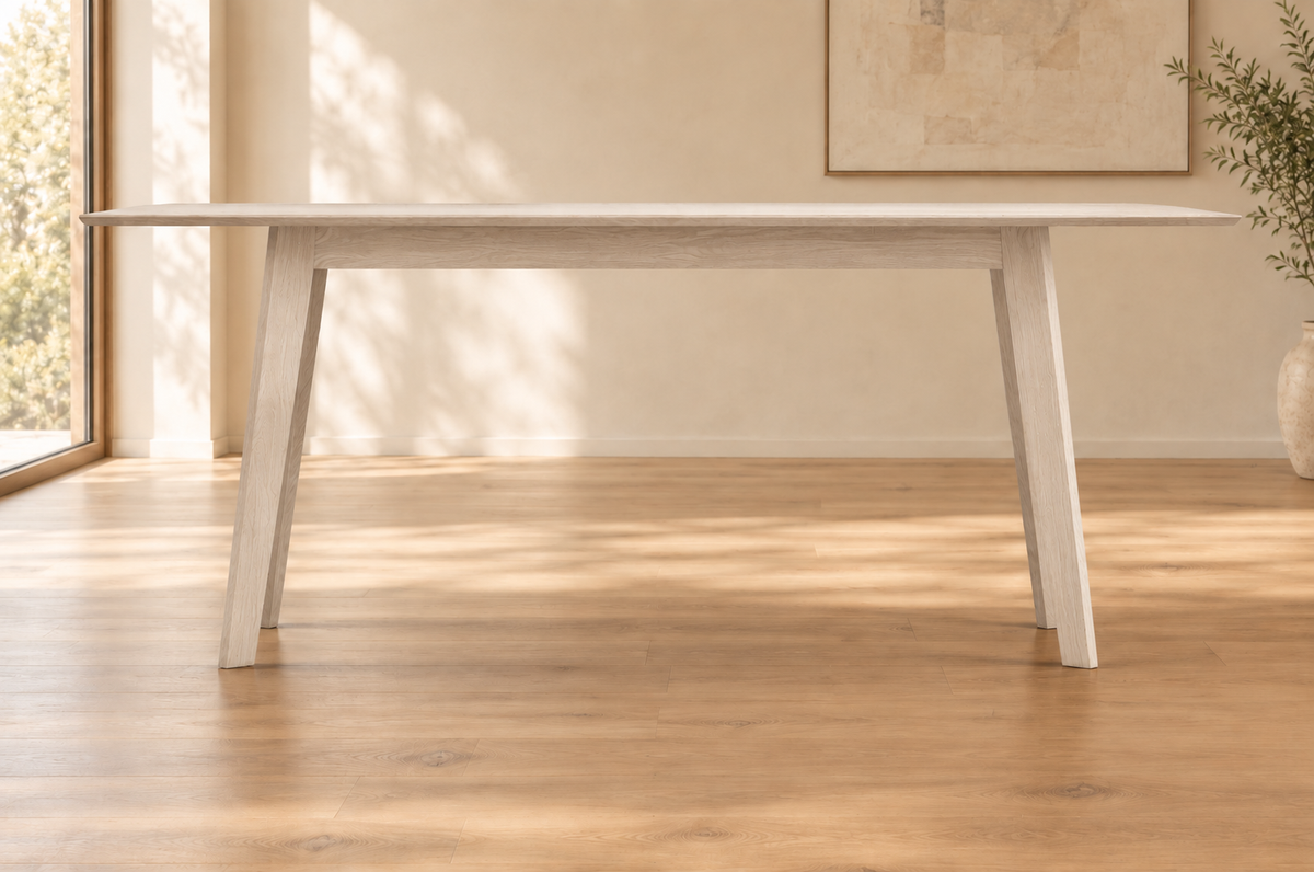 Ranch 'Stand' Counter Table in Oak (Rustic Whitewash) (Small)