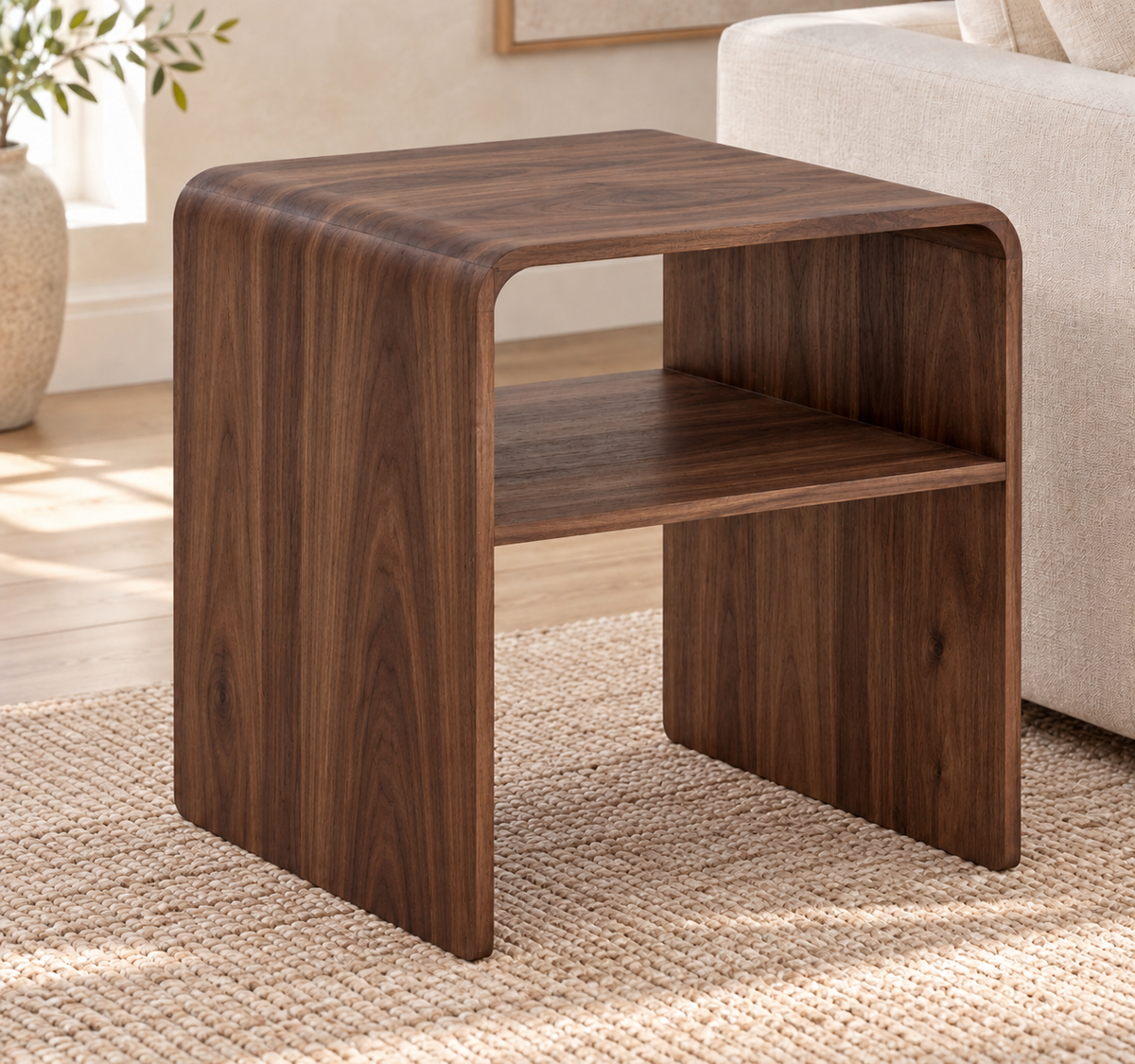 Hollow Nightstand in Walnut (Small)
