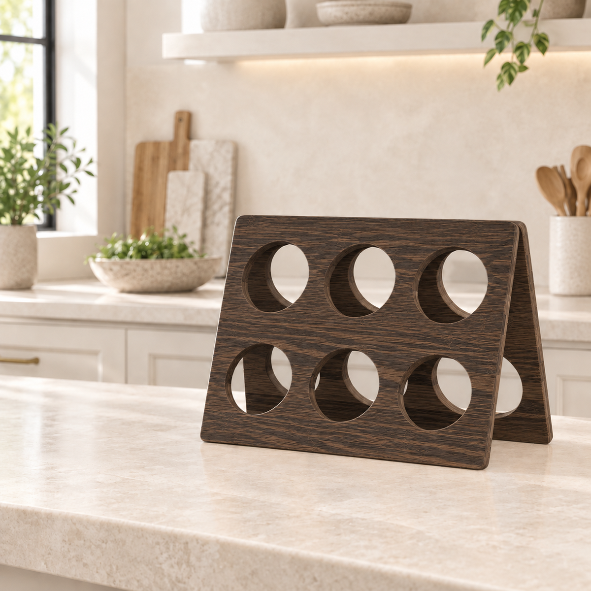 Folding Wine Rack in Oak (Ebony)