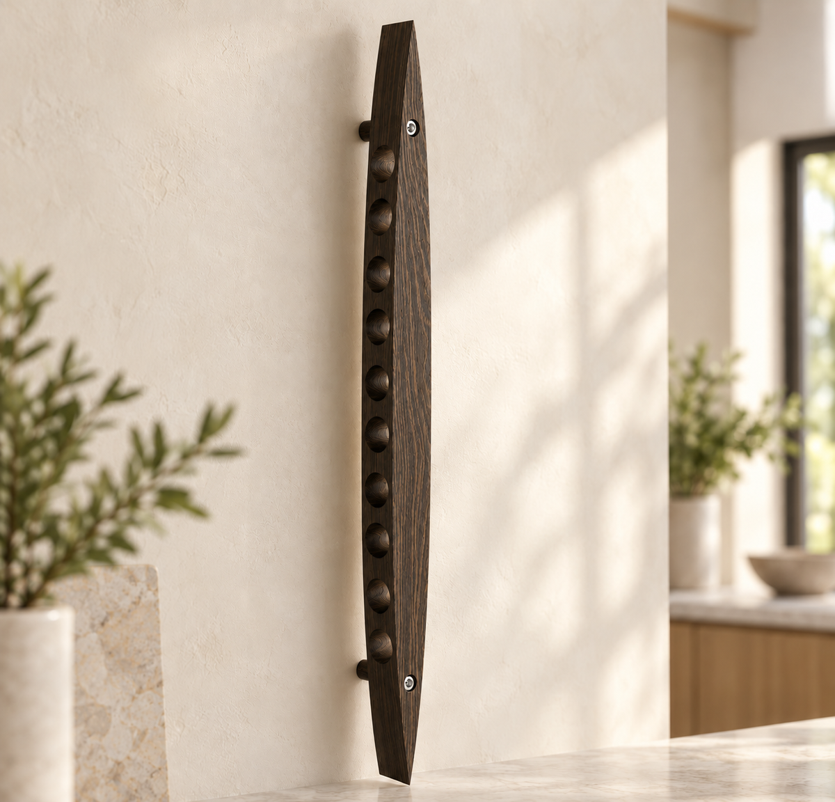 Hanging Wine Rack in Oak (Ebony)