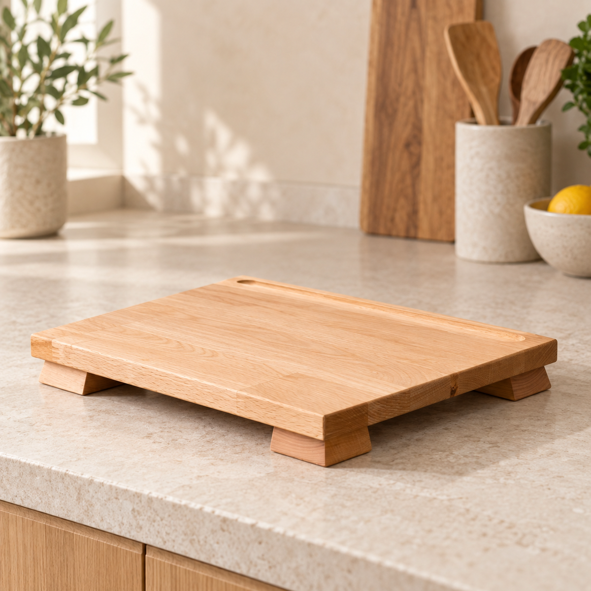 Footed Serving Tray/Cutting Board