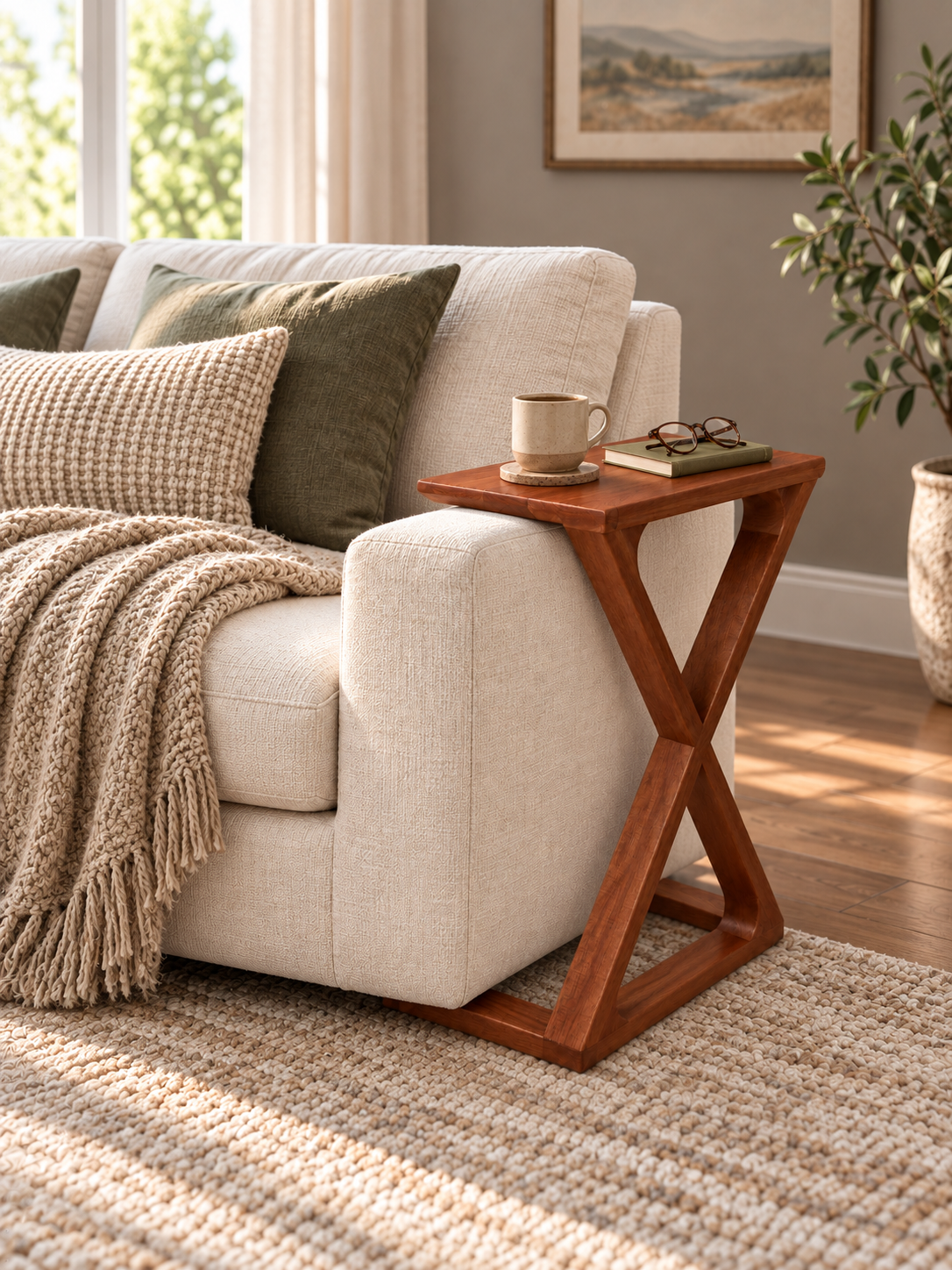 Timber 'Torch' Side Table in Mahogany