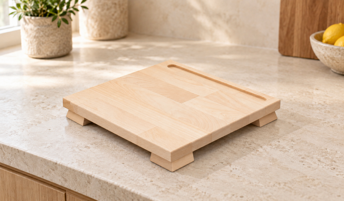 Footed Serving Tray/Cutting Board in Maple (Large)