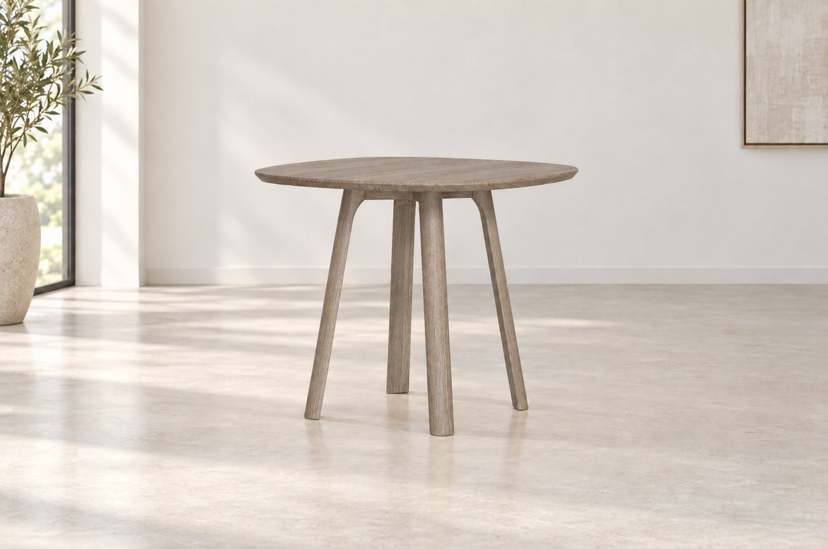 Stone 'Nook' Table in Oak (Weathered Grey) (Small)