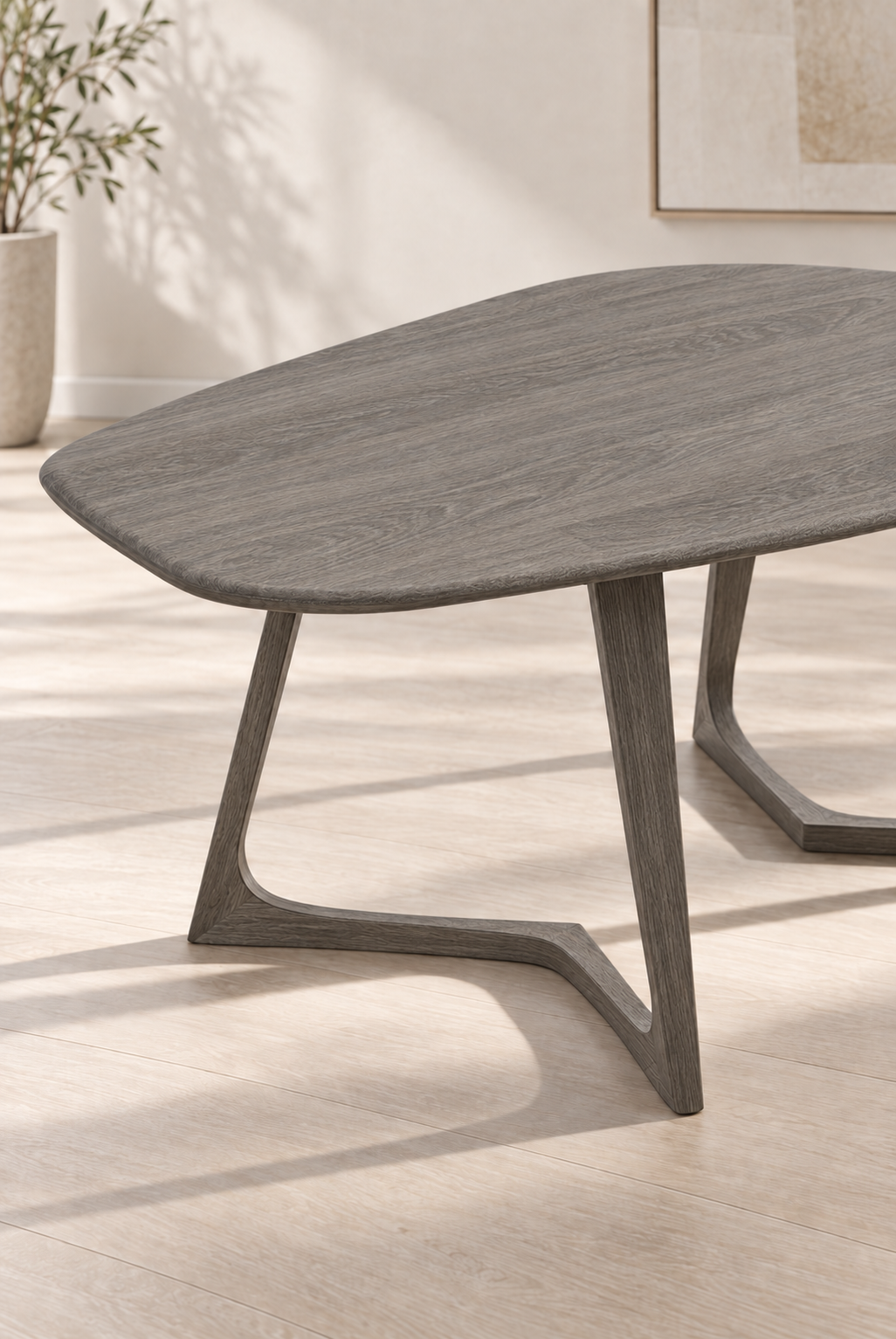 River 'Delta' Coffee Table in Oak (Weathered Grey) (Small)