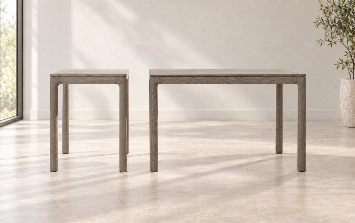 Cove Dining Table in Oak (Weathered Grey) (Small)