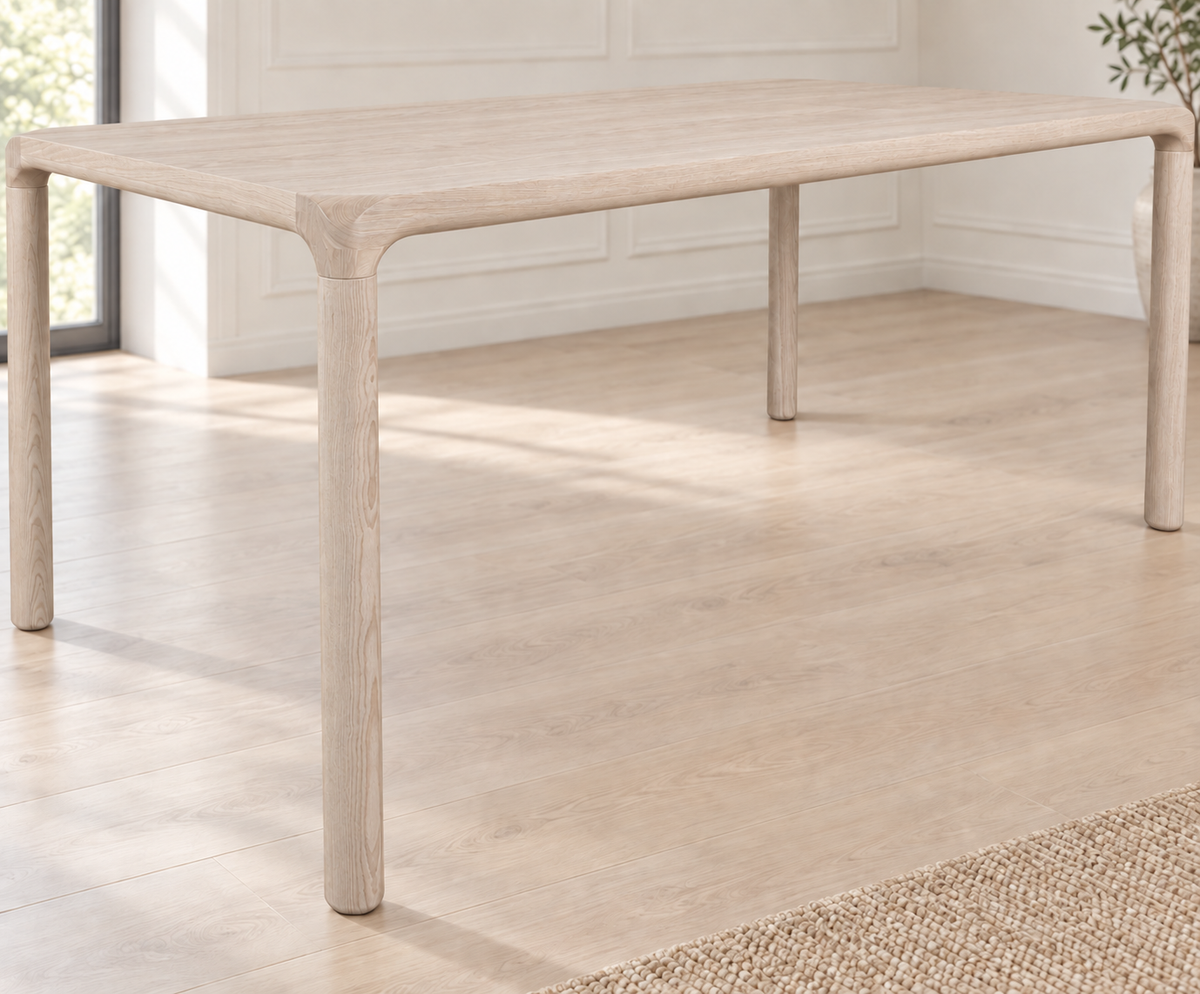Balcones Dining Table in Oak (Rustic Whitewash) (Small)