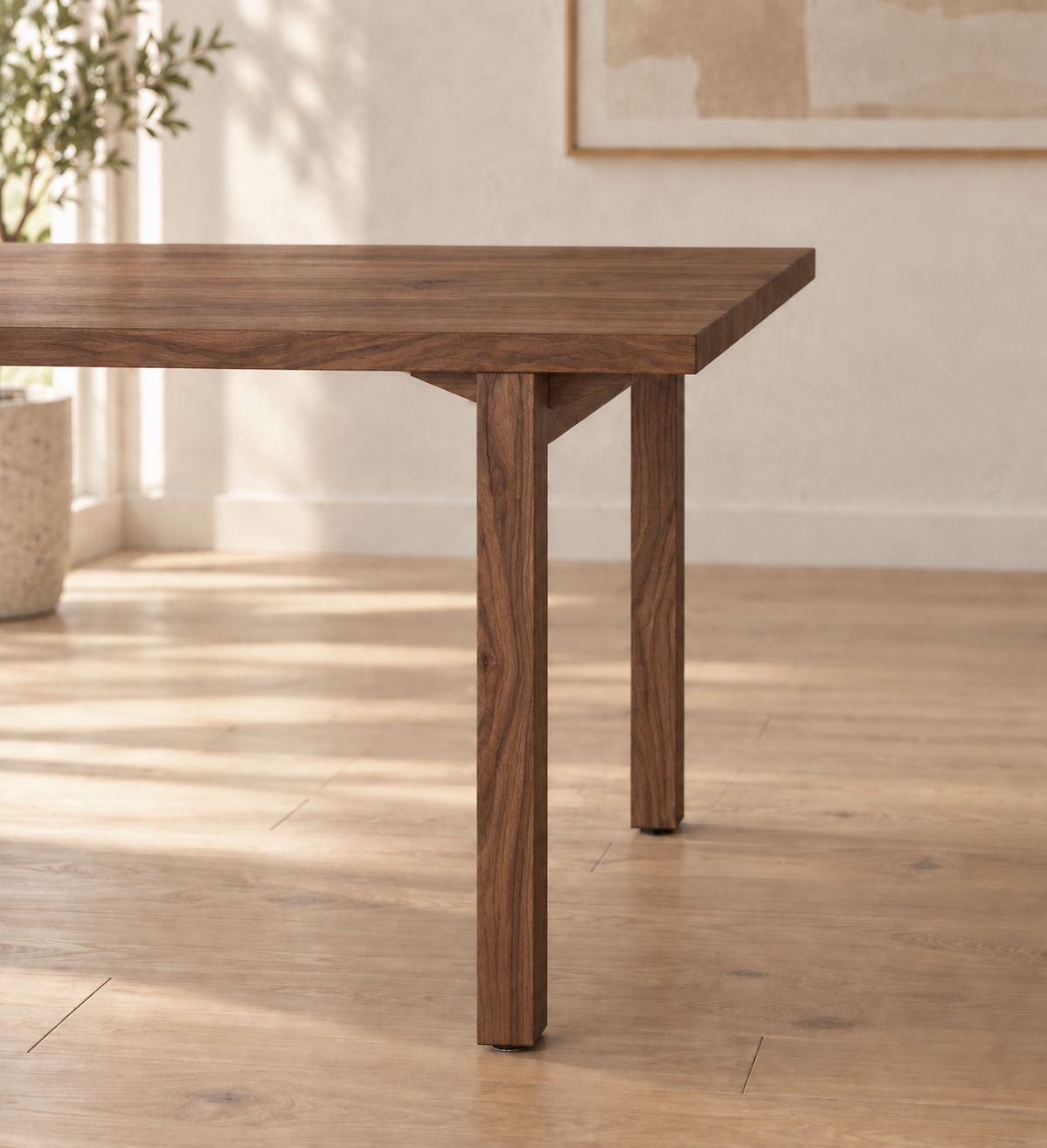 Plain Dining Table in Walnut