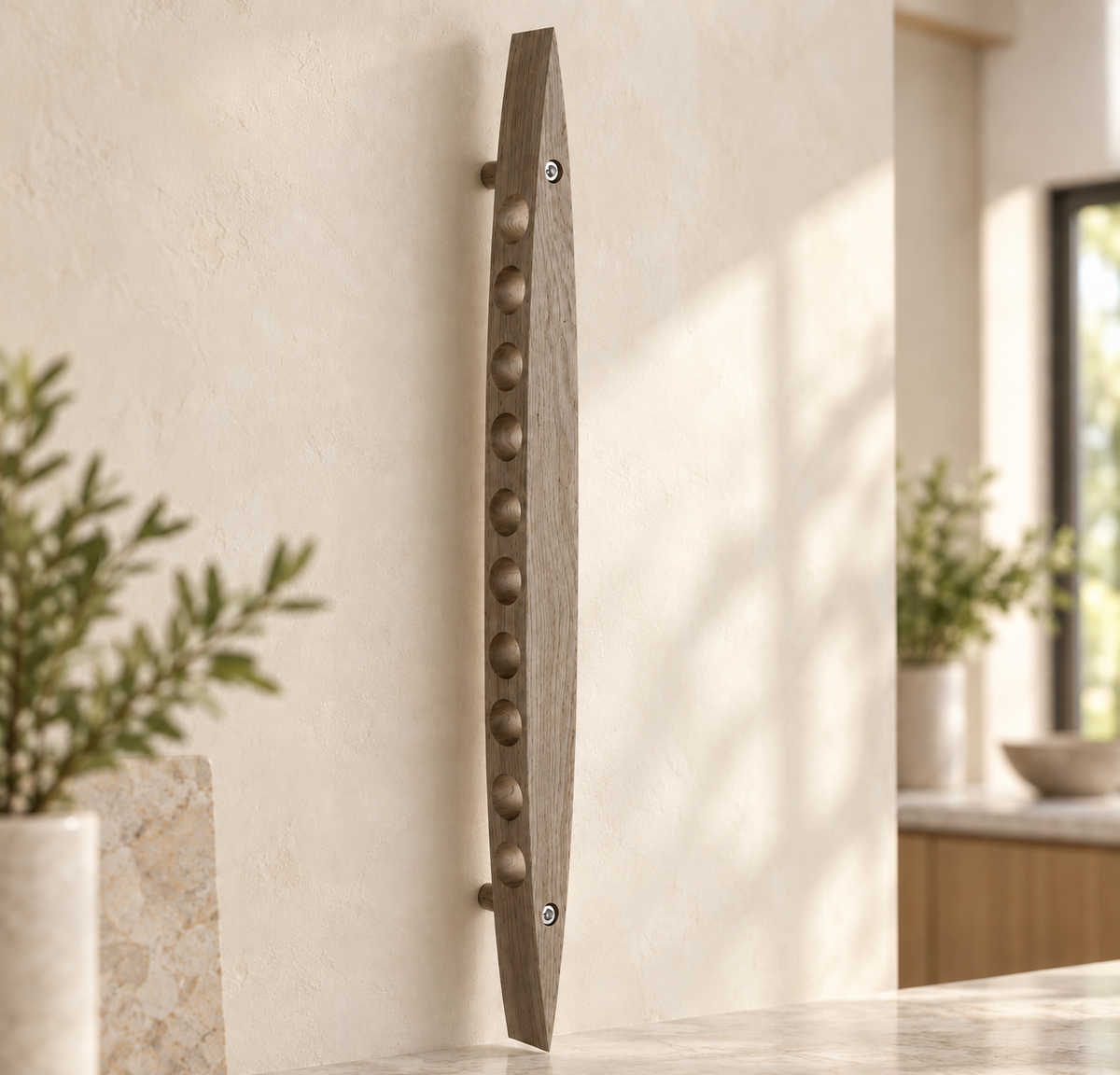 Hanging Wine Rack in Oak (Weathered Grey)