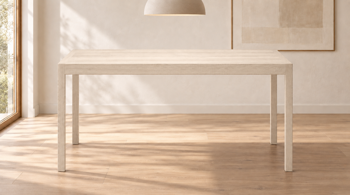 Caprock Dining Table in Oak (Rustic Whitewash)