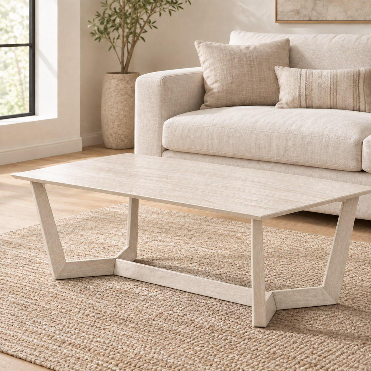 Brazos Coffee Table in Oak (Rustic Whitewash)