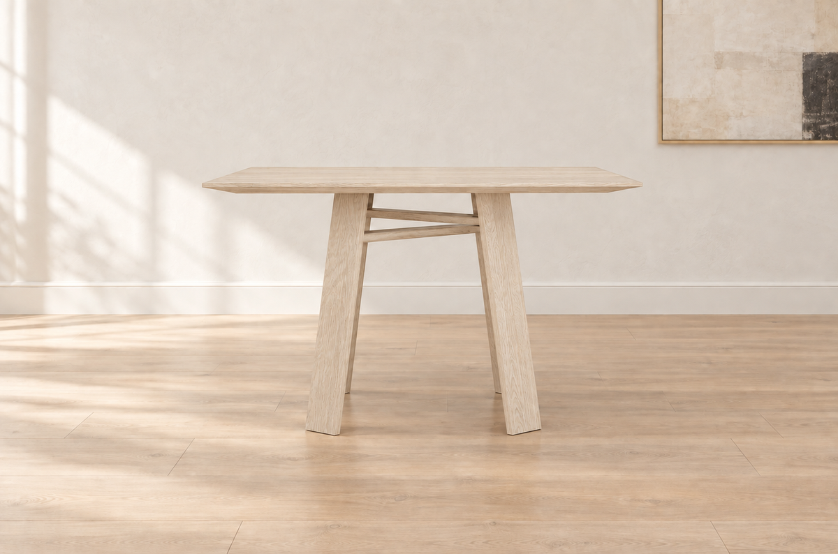 Timber 'Clearing' Dining Table in Oak (Rustic Whitewash)